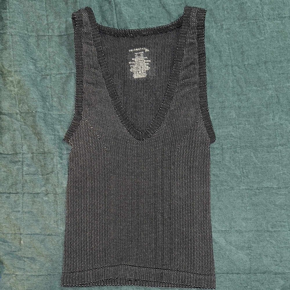 Free People Charcoal Ribbed Sleeveless Tank